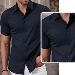 Camisa Social Masculina Slim com Elastano – Não Amassa e Veste Perfeito