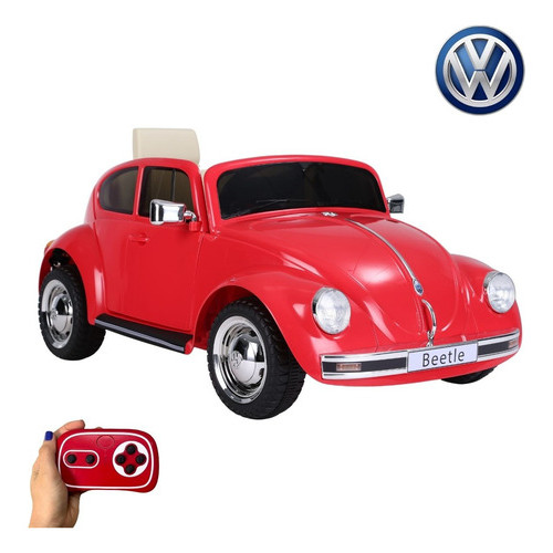 Mini Carro Brinquedo Elétrico Fusca Vermelho Som Luzes Controle 110v/220v em Oferta na Shopee