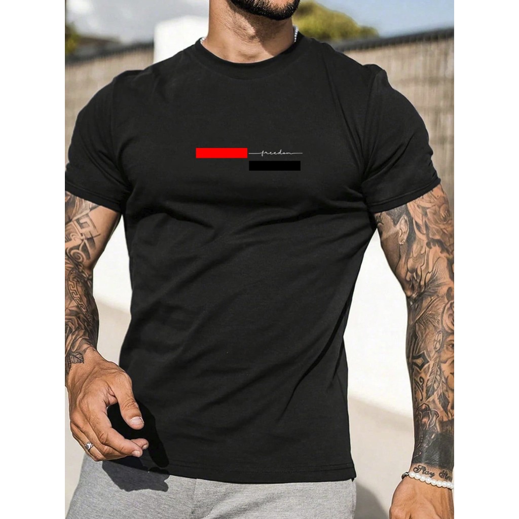 Camiseta Básica Freedom Casual Camisa  Unissex Masculino Feminino   Streetwear