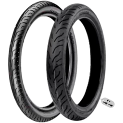 COMBO PAR PNEU MOTO VIPAL ST600 90/90-18 (T) E 80/100-18 (D) S/C + 2 VALVULAS PNEU S/C TR-412