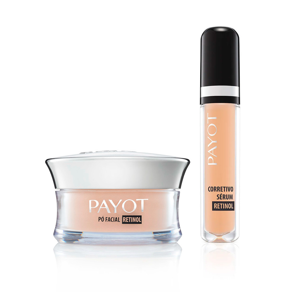 Kit Corretivo 15 + Pó Facial Retinol Iluminador Payot