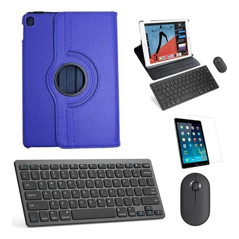 Kit Capa 360 Azul /teclado/mouse/pel iPad Air 3 10.5