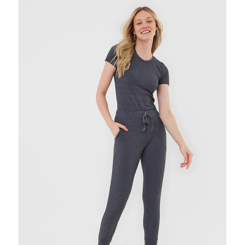 Conjunto Comfy Com Blusa Básica Manga Curta E Jogger Canelada Salvatore Fashion