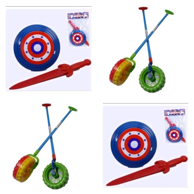 Kit 2 BRINQUEDOS SENDO Escudo e Espada Heróis - Brinquedo Infantil+Gira Gira para Bebê - 62cm Brinquedo Educativo