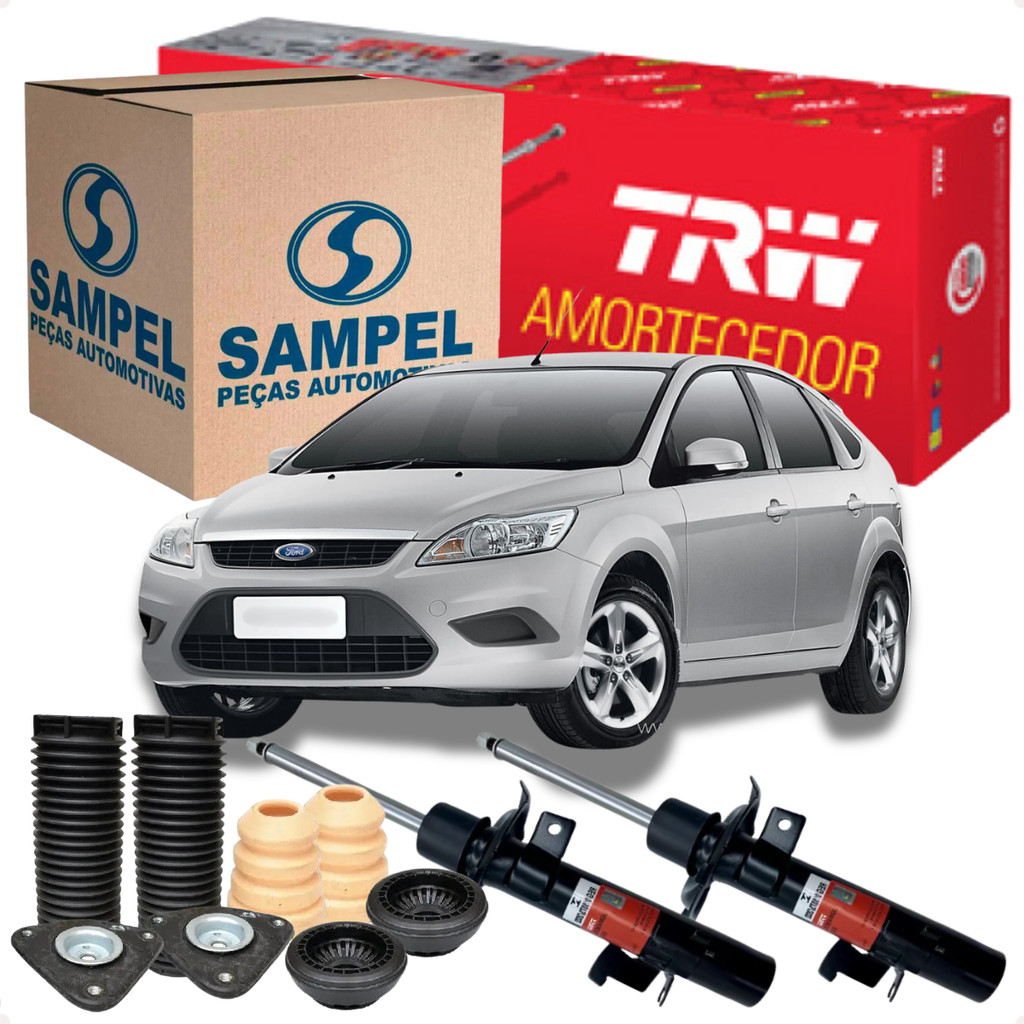Kit Amortecedor Dianteiro Focus Com Kit Coxim Batente Rolamento Coifa  2008 a 2013 Original TRW
