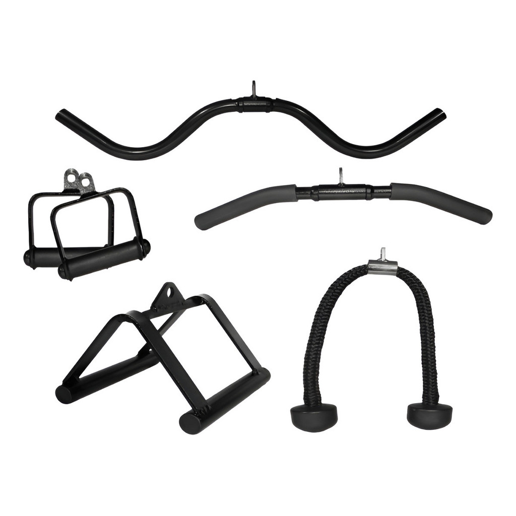Kit Barras W Curvo Triangulo Puxador Corda Triceps Hartwit