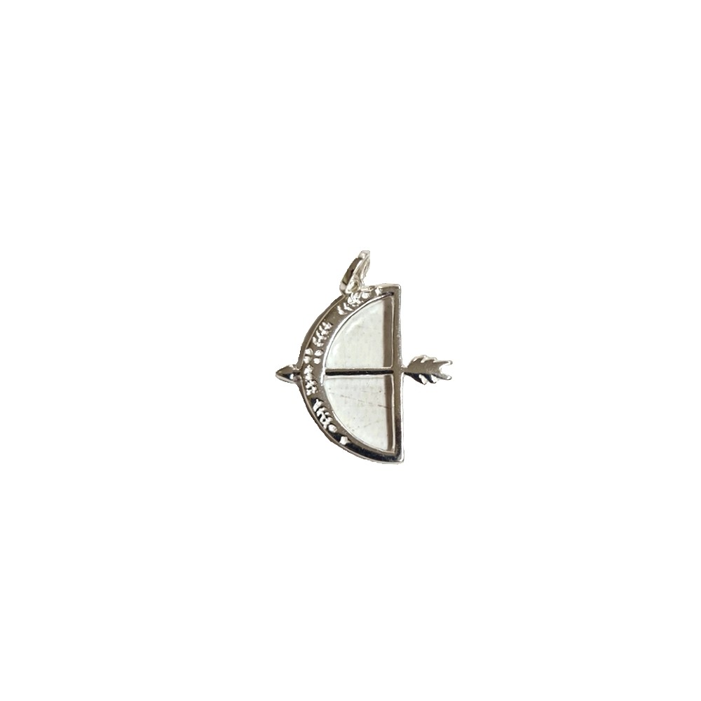 Pingente Ferramenta Arco Flecha 03 Cm Prata