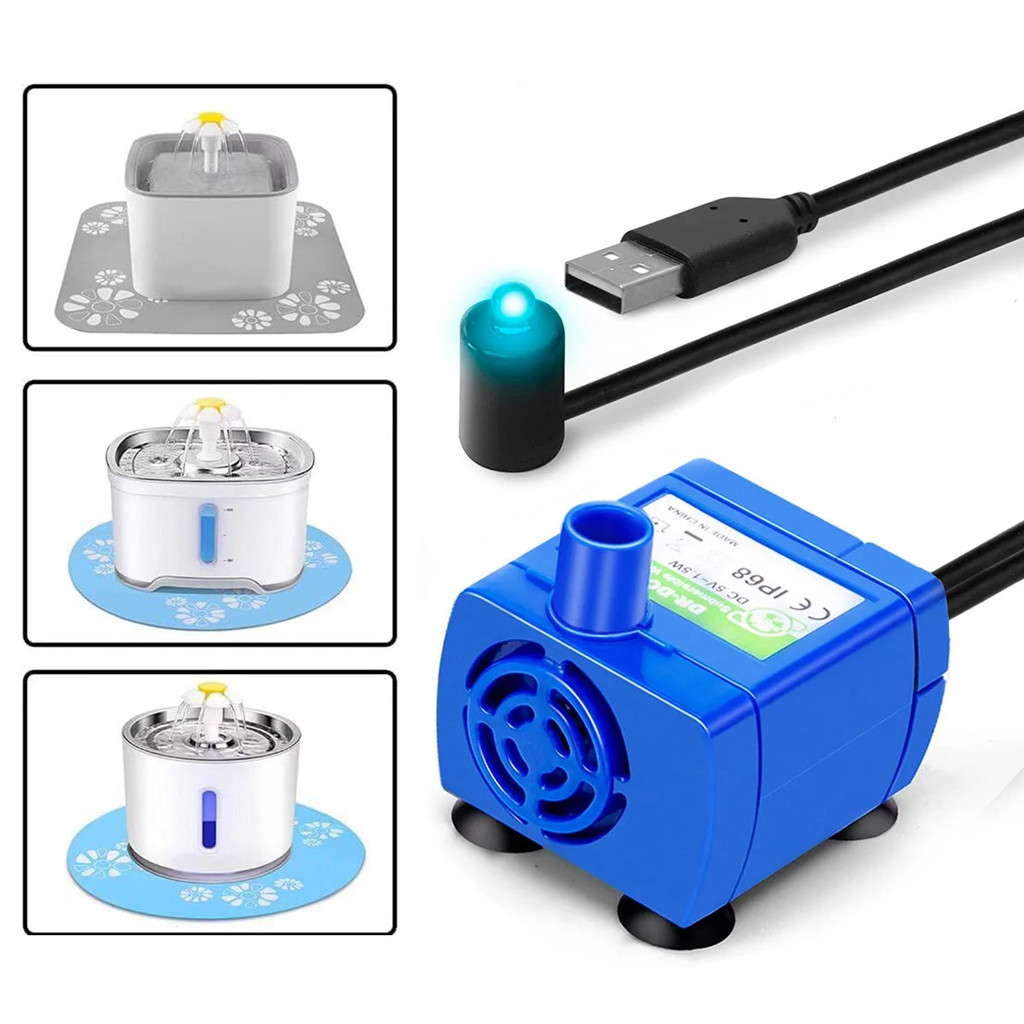 Bomba Submersa Bombinha Motor Aquário Cascata Fonte Bebedouro Pet USB DR-DC160 Bivolt