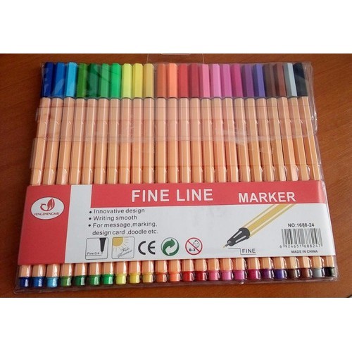 kit 12/24 Canetas Coloridas Fine Line Ponta Fina 0.4 mm em Oferta na Shopee