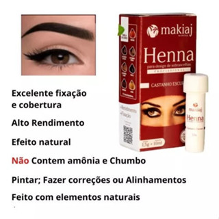 Henna De Sombrancelha 1,5g Henna + 10ml Fixador Makiaj 6Cores em Oferta na Shopee