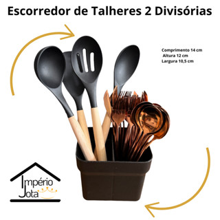 ESCORREDOR DE TALHERES / PORTA PINCEL / CANETAS / LÁPIS -  2 DIVISÓRIAS em Oferta na Shopee