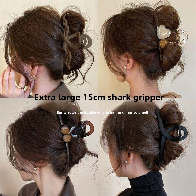 15cm preto oversized cabelo clipe tubarão clipe fosco cocar cabelo clipe