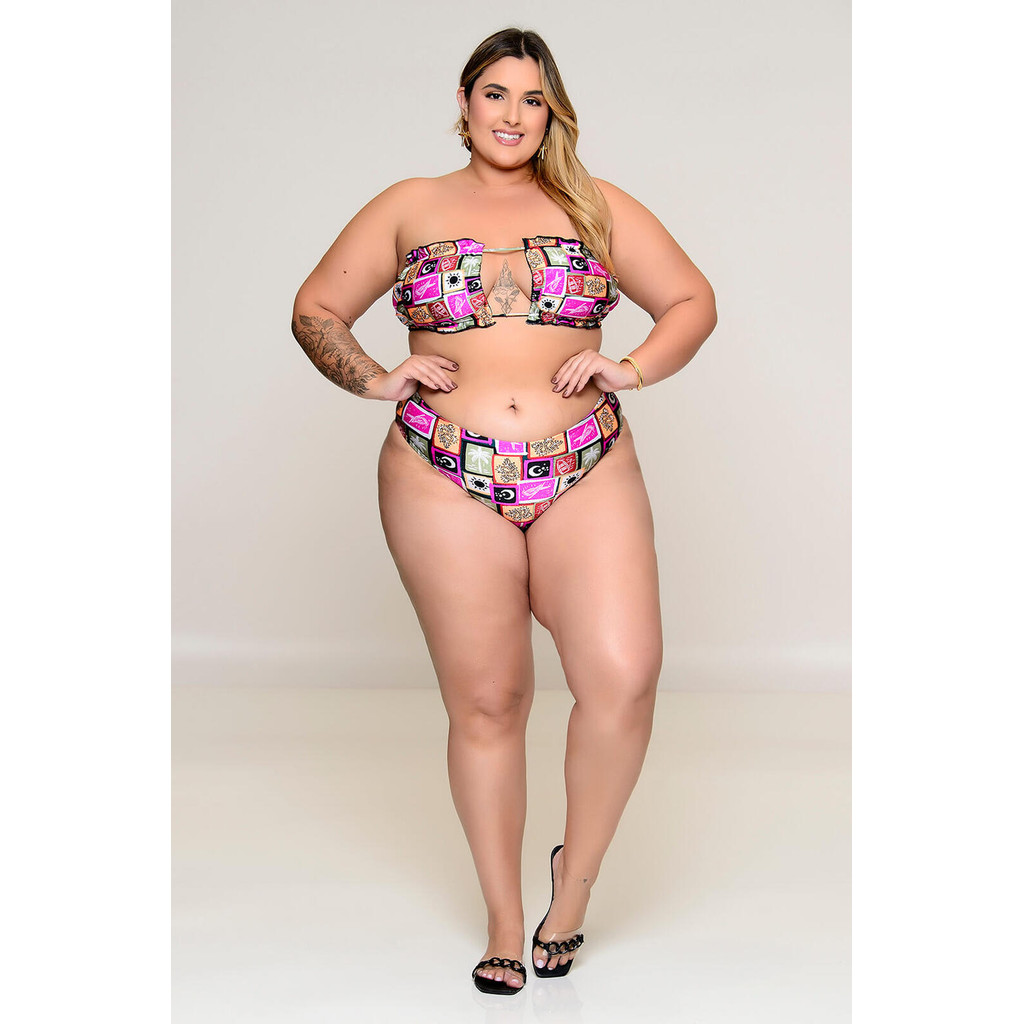 Biquíni Plus Size Cortininha Tomara Que Caia Esta