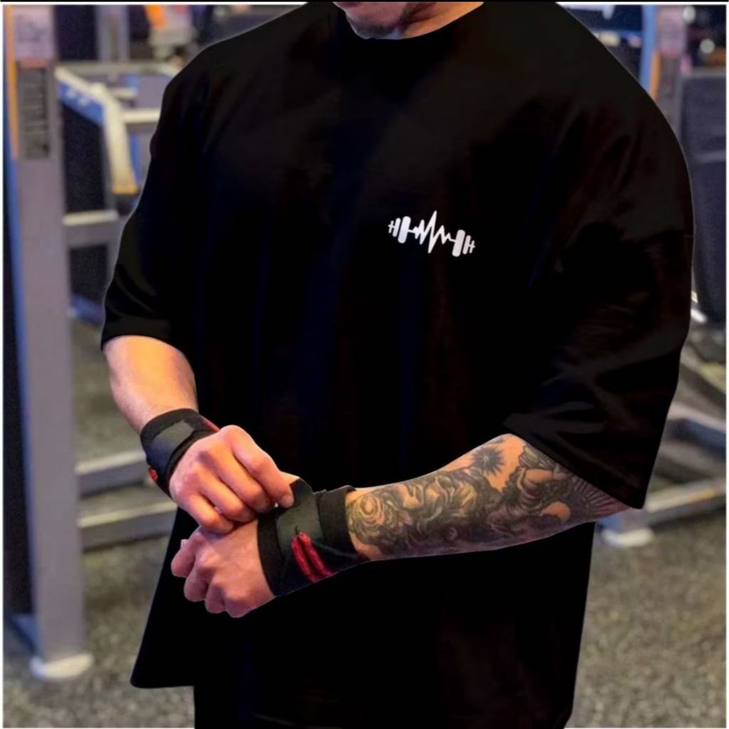 Camiseta Oversized Streetwaer masculina Academia 100% Algodao Basica Casual básica