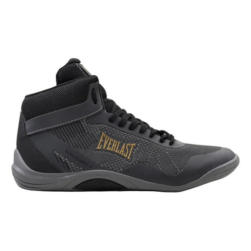Tênis Everlast Forceknit 5 Masculino Cinza/Dourado Corrida Caminhada Leve Confortável Esportivo