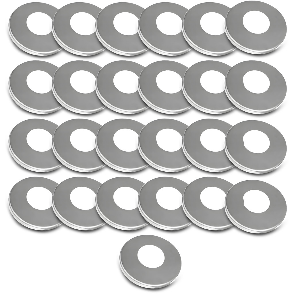 Kit 25 Canoplas Slim Aço Inox para Torneira Conexão 1/2