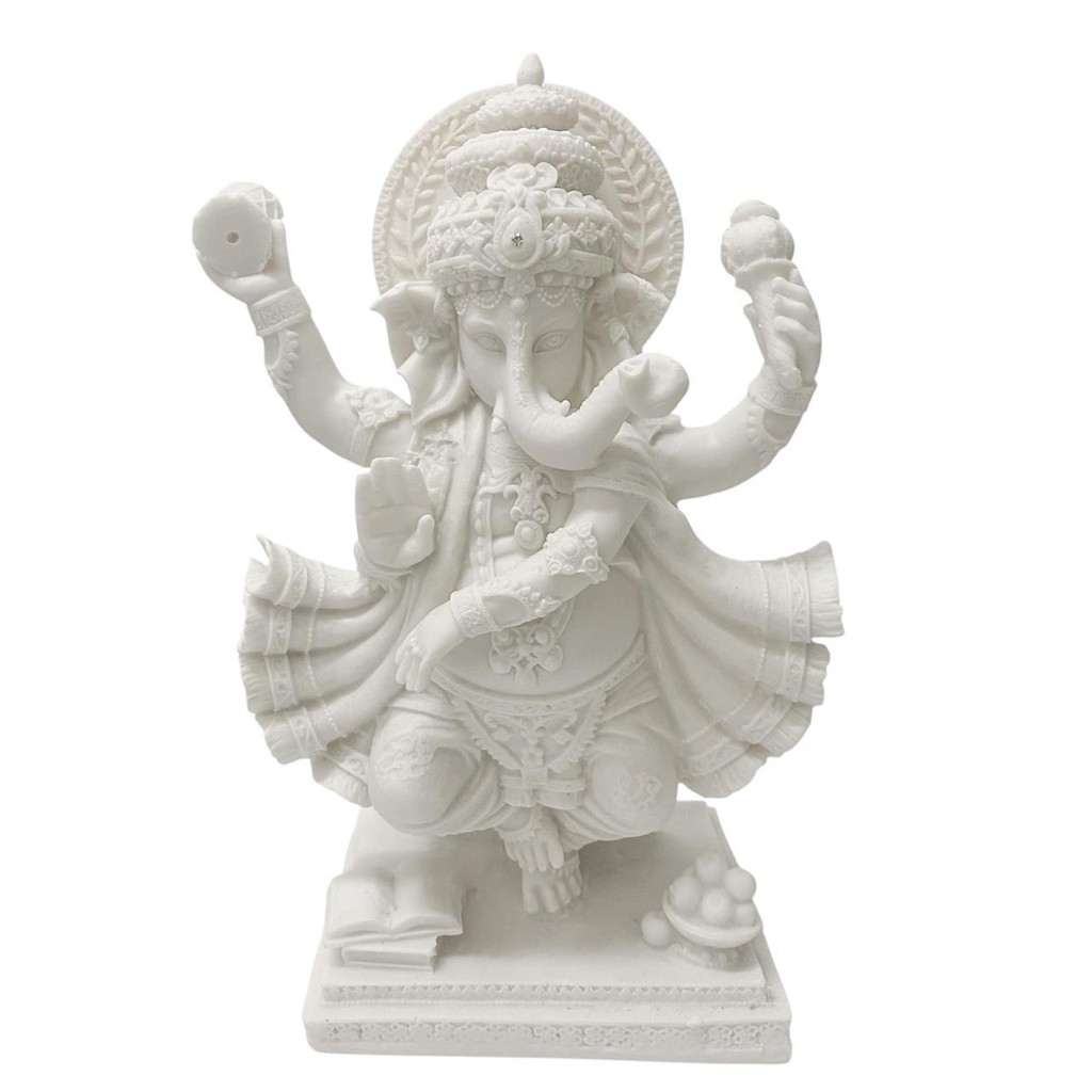 ESCULTURA DECORATIVA GANESHA EM NATARAJA PO DE MARMORE 33,5CM