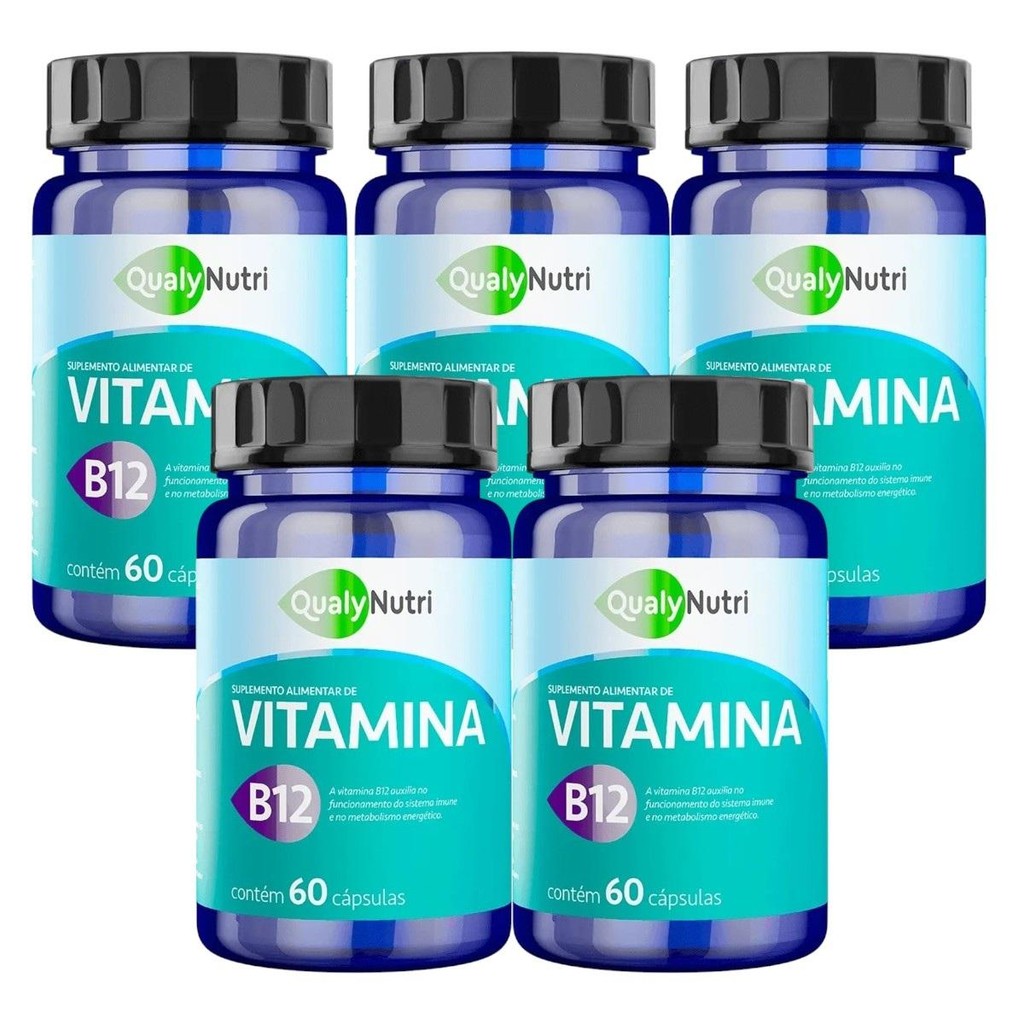 Kit QualyNutri Vitamina B12 Com 5 Caixas De 60 Cápsulas Cada