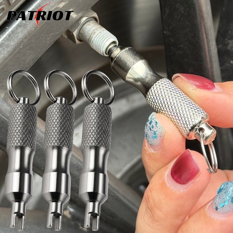 Chave De Núcleo De Válvula De Aço Inoxidável Para Pneus De Carro | Ferramenta Universal Schrader Design De Chaveiro Comp
