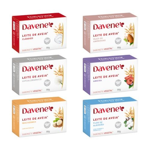 KIT COM 6 / 12 / 18 SABONETES AVEIA DAVENE 90G em Oferta na Shopee