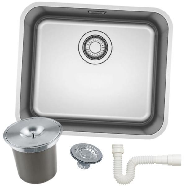 Cuba Cozinha Inox Gourmet Franke Alto Padrão 47,5x41 Kit Com Lixeira 5L De Embutir Pia