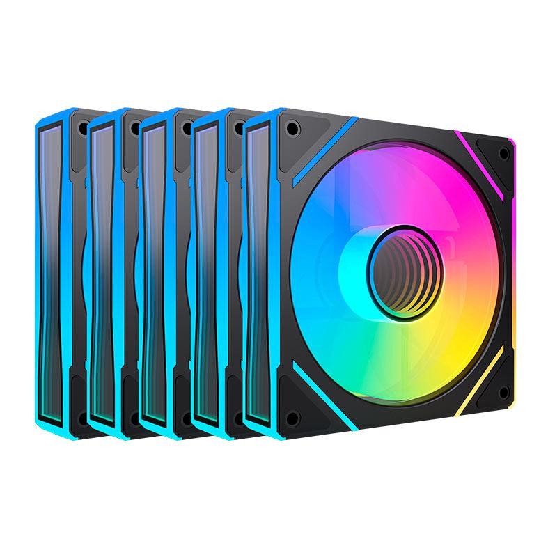 Kit Ventoinhas Acegeek Chroma, ARGB, 5x120mm, Preto, AG-CHROMA5X1-BK