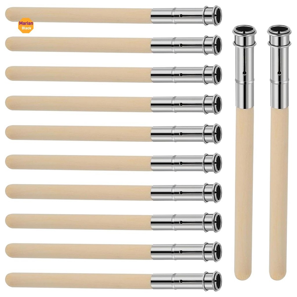 12pçs Extensores De Lápis De Madeira Para Artistas Com Alça De Metal Ajustável , Alongador , Suporte De Carvão , Fácil I em Oferta na Shopee