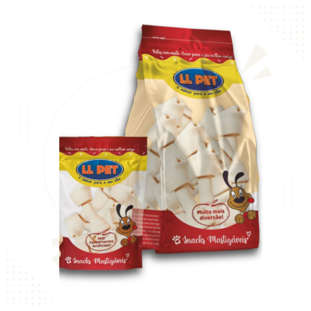 Osso Ossinho Petisco Nó 4/5 para Cães Cachorros LL PET PROMOÇÃO ENVIO IMEDIATO
