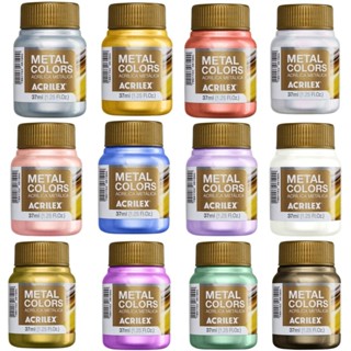 Tinta Metal Colors 37ml Acrilex - Kit Escolha 12 Cores em Oferta na Shopee