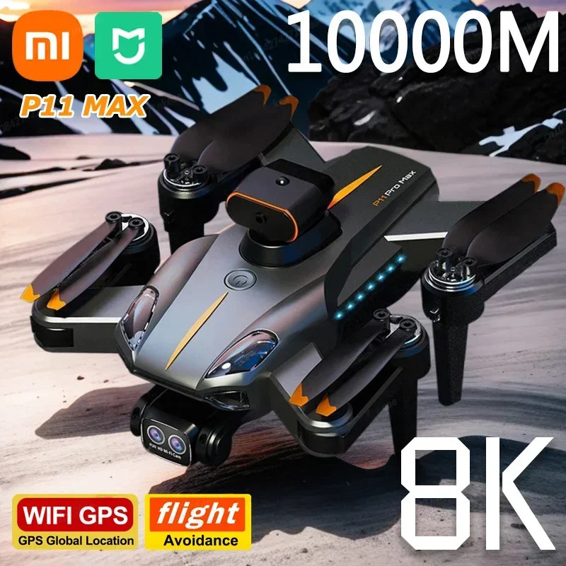 Xiaomi P11 Drone máximo 8K HD 5G GPS tiro aéreo profissional câmera dupla evitar obstáculos sem escova quatro-Rotor 1.00 em Oferta na Shopee