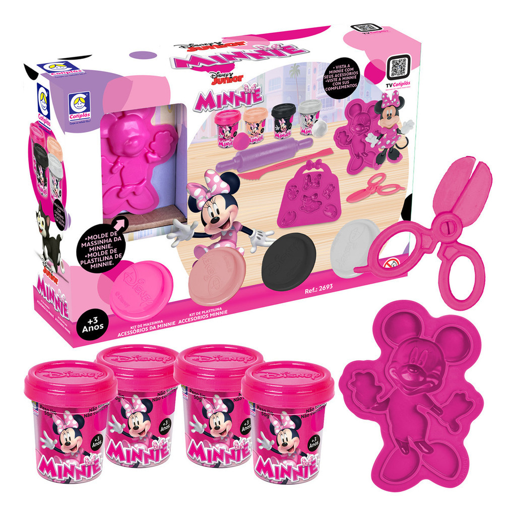 Kit De Massinhas De Modelar Da Minnie Disney Acessórios- Cotiplás
