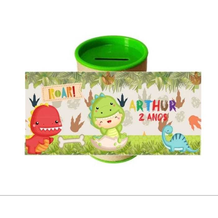 10 Cofrinhos Personalizados Festa Dino Baby