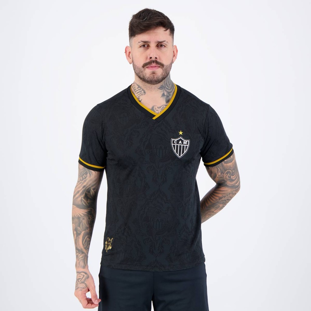 Camisa Atlético Mineiro Retrô 2013 Preta em Oferta na Shopee