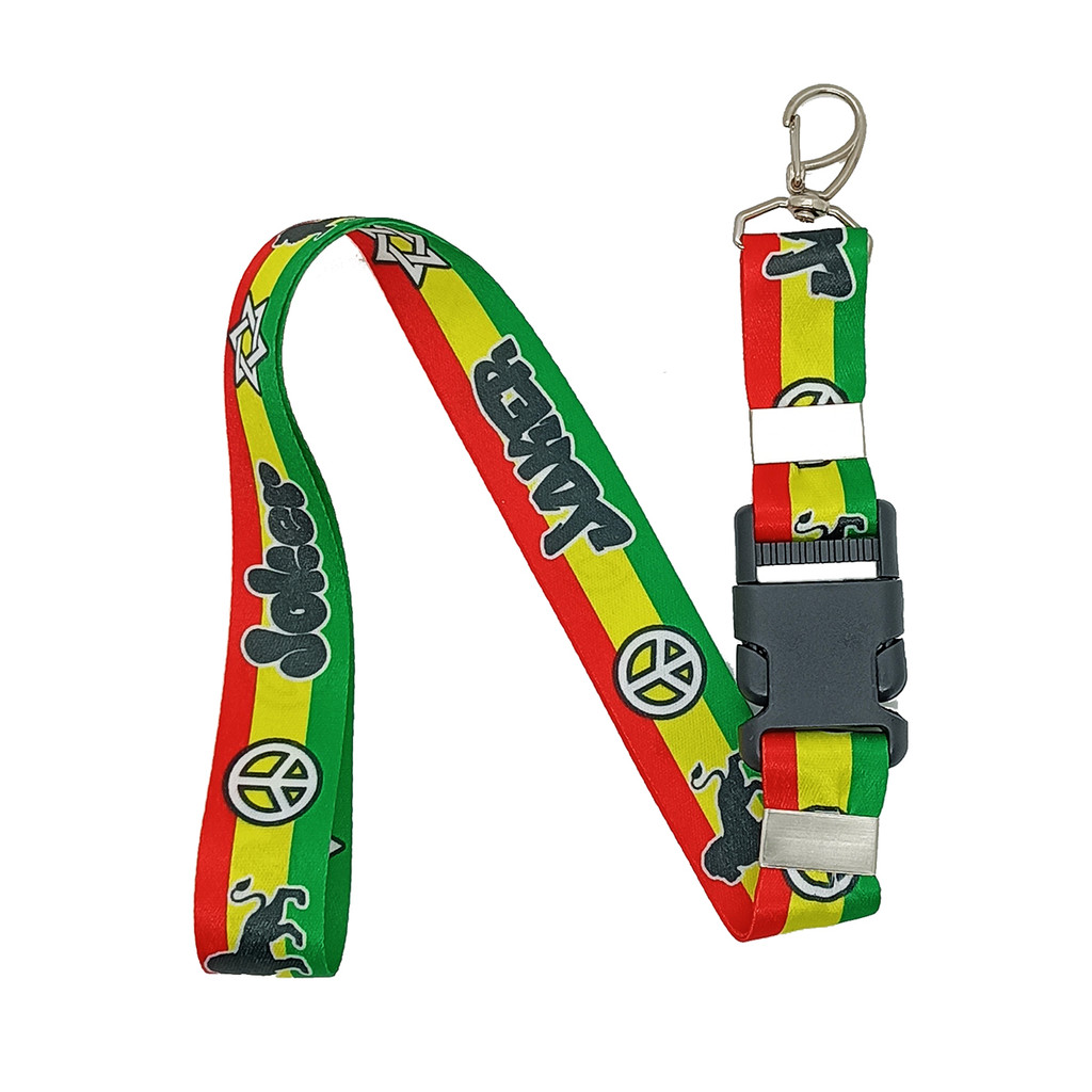 Chaveiro Fita Joker Jamaica Lion Reggae Roots Rasta JOK-223 moto cordão porta crachá chave carro