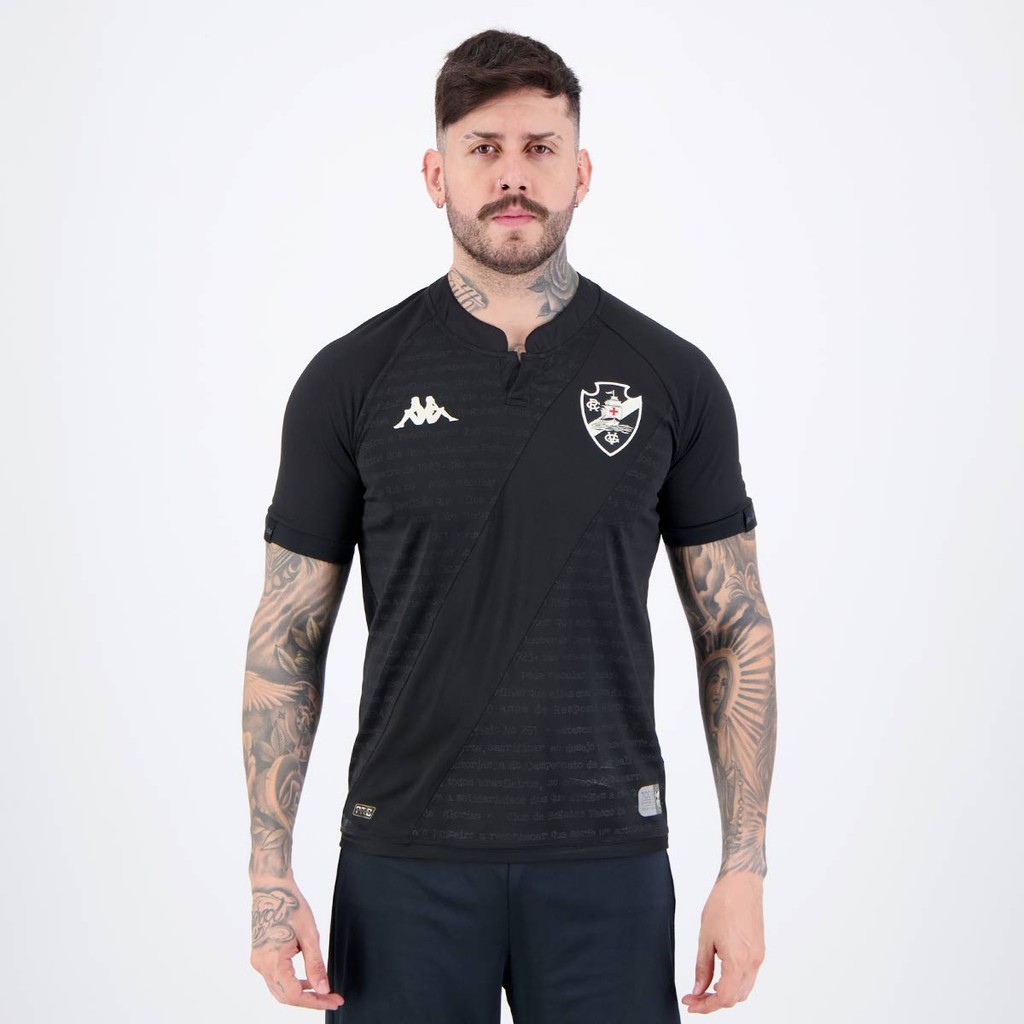 Camisa Kappa Vasco III 2024 Preta