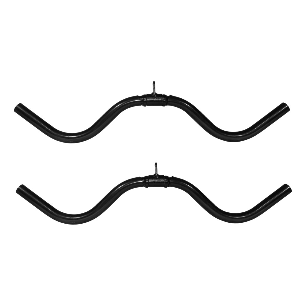 Kit 2 Barras W Curva Academia Treino Biceps Triceps Pulley