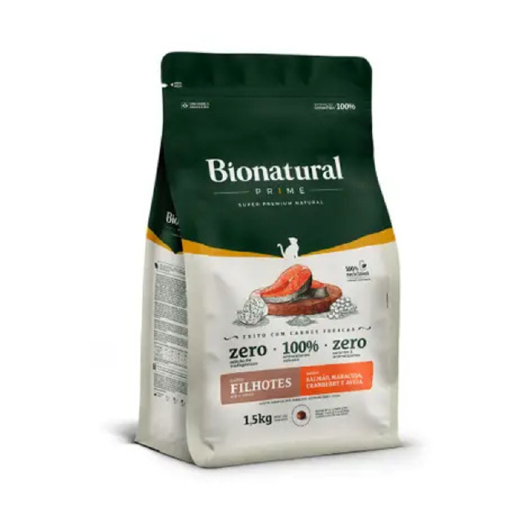 Ração Bionatural Prime 1,5Kg Salmão Gatos Filhotes em Oferta na Shopee