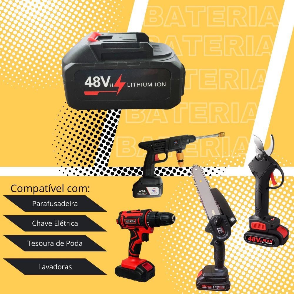 Bateria Lítio 48v recarregavel para Parafusadeira Chave De Impacto