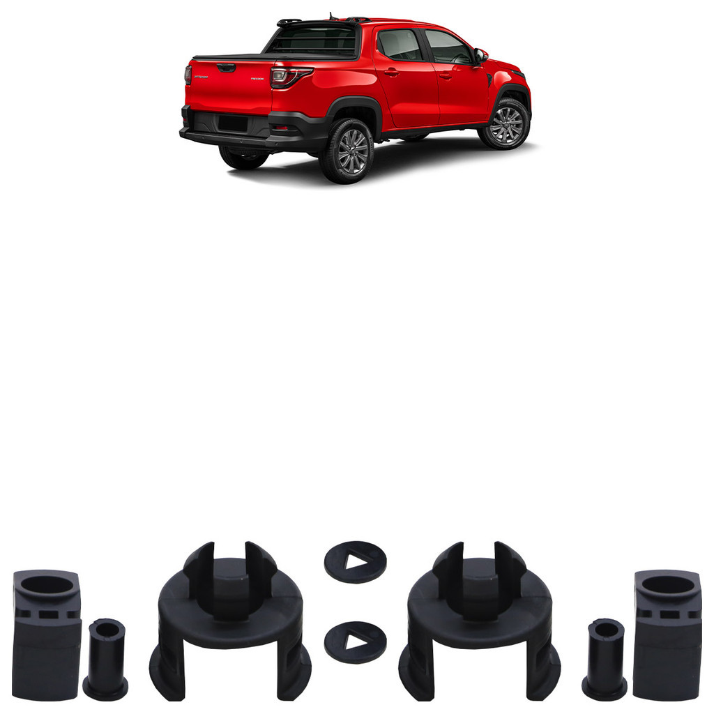 Kit Reparo Tampa Traseira/Capota Strada 2008 2009 2010 2011 2012 2013 2014 2015 2016 2020 Com Bucha 8 Peças Preto - Spare Parts and Accessories for Vehicles