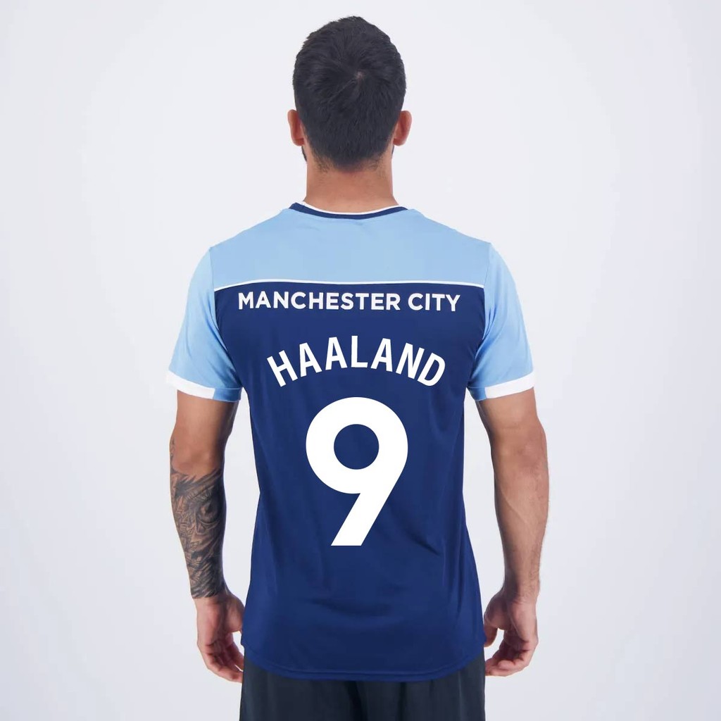 Camisa Manchester City Haaland 9 Navy Marinho em Oferta na Shopee
