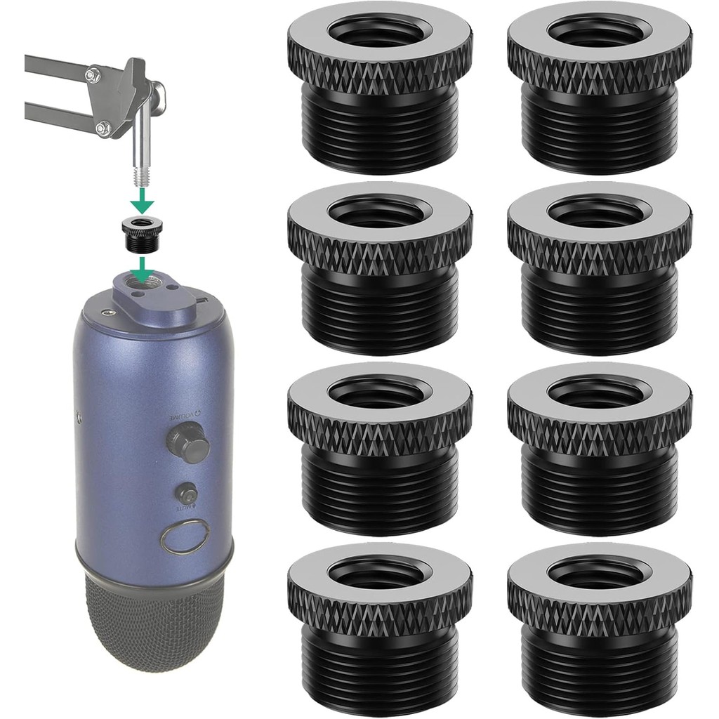 Adaptador De Parafuso De Microfone Yeti Azul 5/8 Macho Para 3 Fêmea , Rosca De Metal Blue X/Snowball Mic Boom Arm Stand