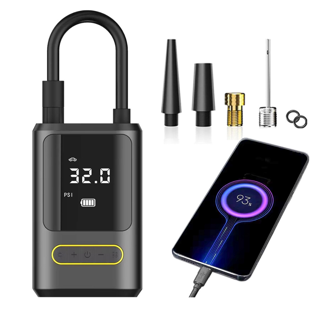 Mini Compressor de Ar Portátil Recarregável Digital USB Calibrador Pneu em Oferta na Shopee