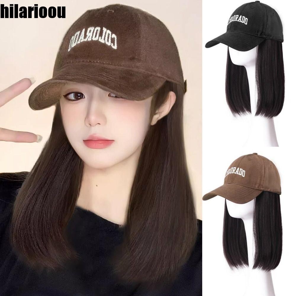 Peruca De Cabelo Com Boné De Beisebol HILARIO , Sombra Ajustável Estilo Coreano , Chapéus De Sol Invisíveis , Resistente