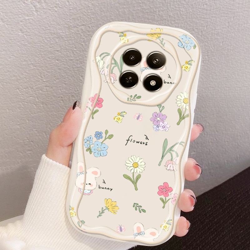 Capa Para Xiaomi Redmi Note 14 Pro 4G 5G Plus + 5G Poco X7 5G Turbo 4 Bonito Desenho Animado Flor E Coelho Anti Queda De em Oferta na Shopee