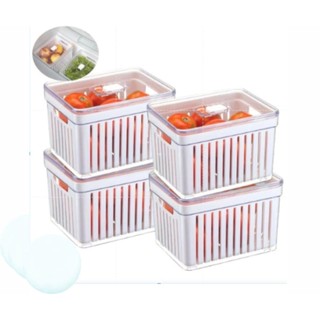 Kit 01, 02 ou 04 Organizadores de Geladeira 3,8L Cesto Tampa Multiuso Alimentos Verduras …