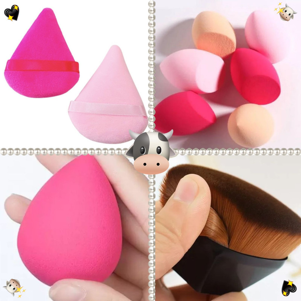 UMA KIT TEM 1 Pincel Hexágono Para Base+2 Esponja+1 Esponja Para Maquiagem+ 1 Esponja Para Maquiagem conjunto