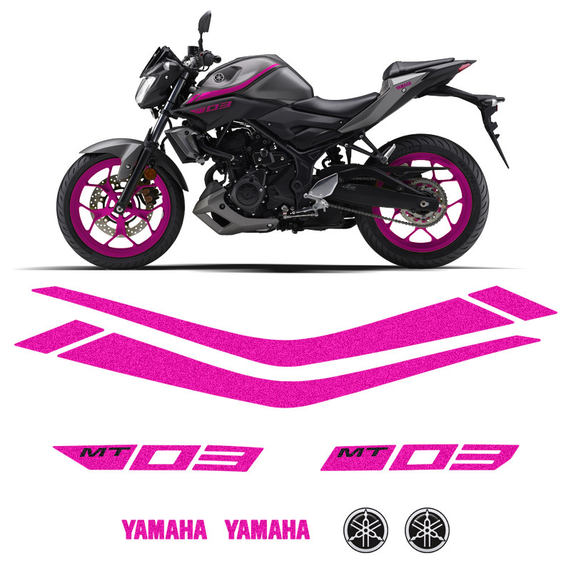 Faixas Yamaha Mt-03 2019/2020 Adesivo Rosa/Pink Refletivo em Oferta na Shopee