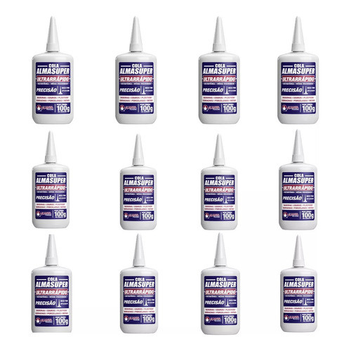 12 Colas Almasuper 100g Bico Fino - Ultra Rápido
