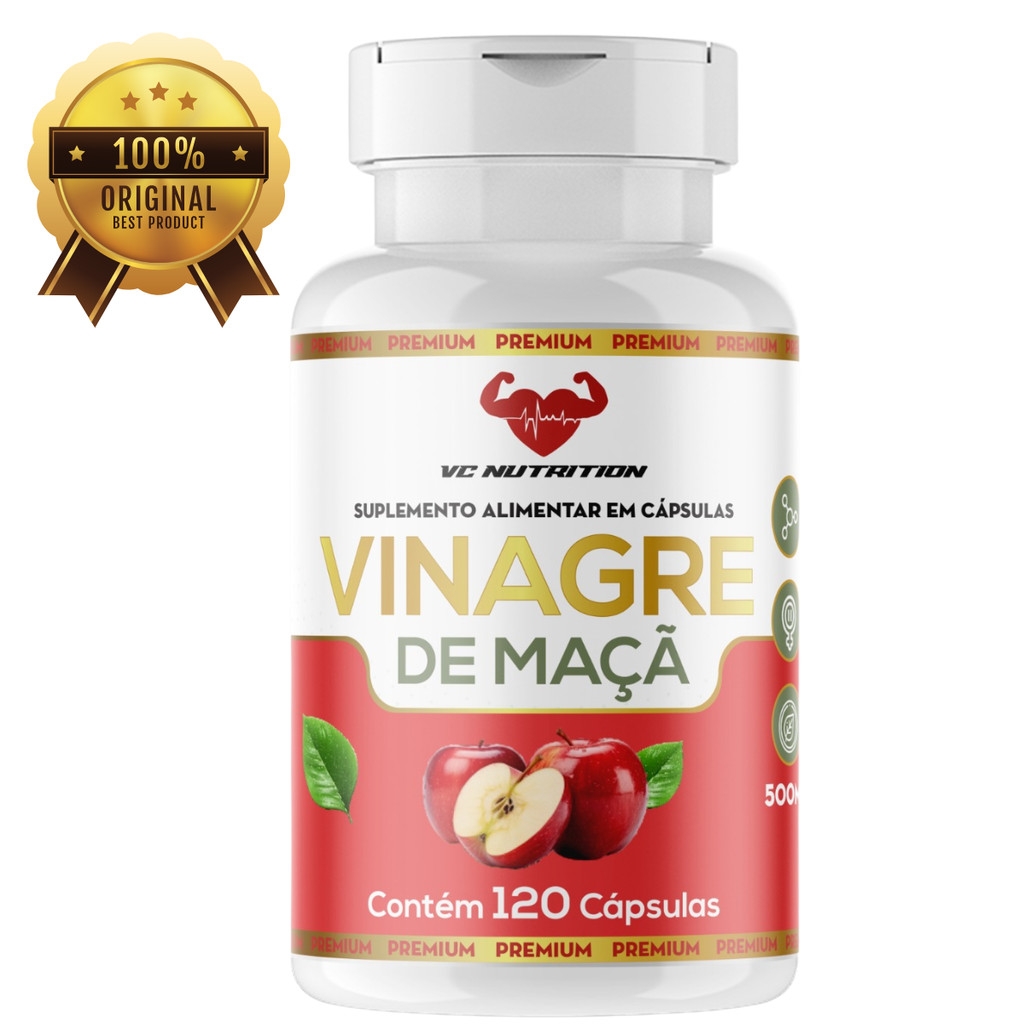 Vinagre de maça em Pó - 120 capsulas - 500mg