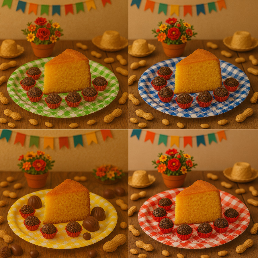 10~50 PRATINHOS FESTA JUNINA 18CM XADREZ ( SILVER FESTAS ) em Oferta na Shopee